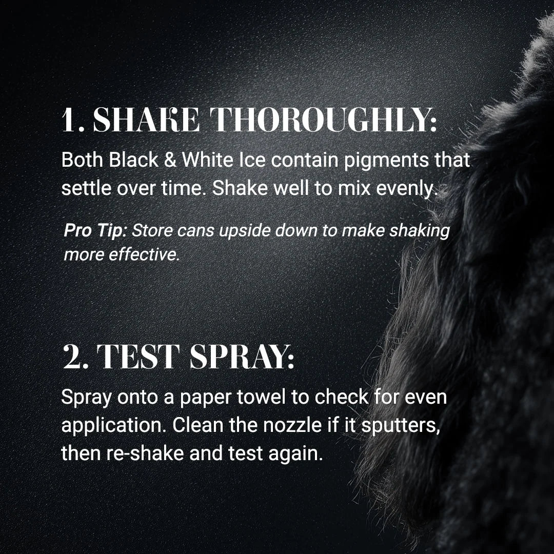 Ice Coat Spray 3oz. Aerosol Black and White