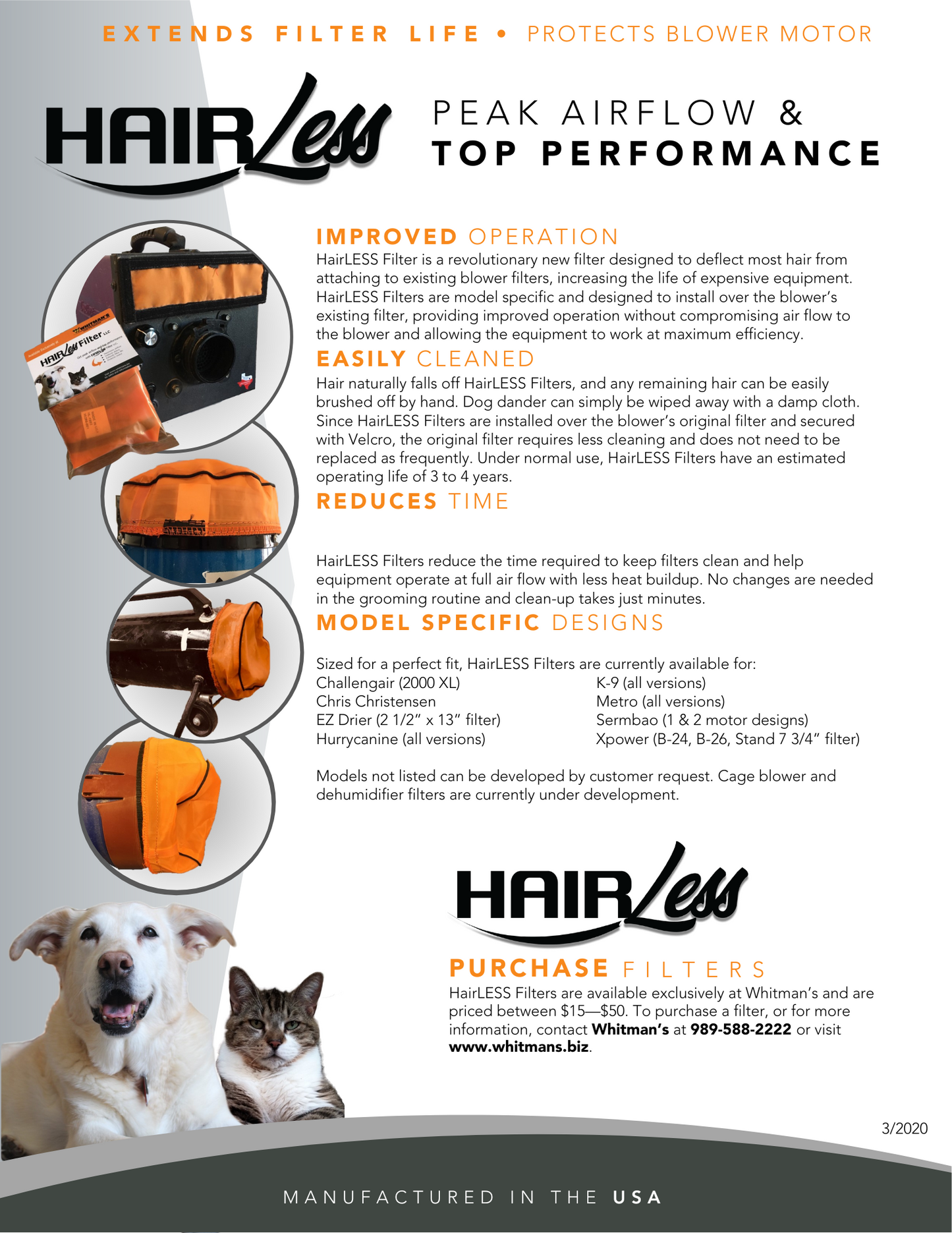 HairLess Filters for Dog Grooming Dryers/Blowers