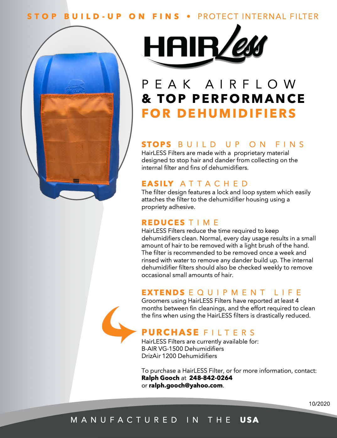 HairLess Filters for Dehumidifiers
