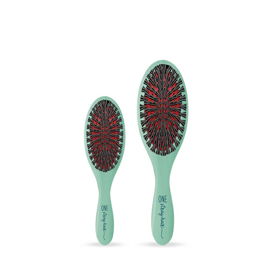 One Stray Hair Sea Glass Oval Boar Bristle Brush with Nylon Pins