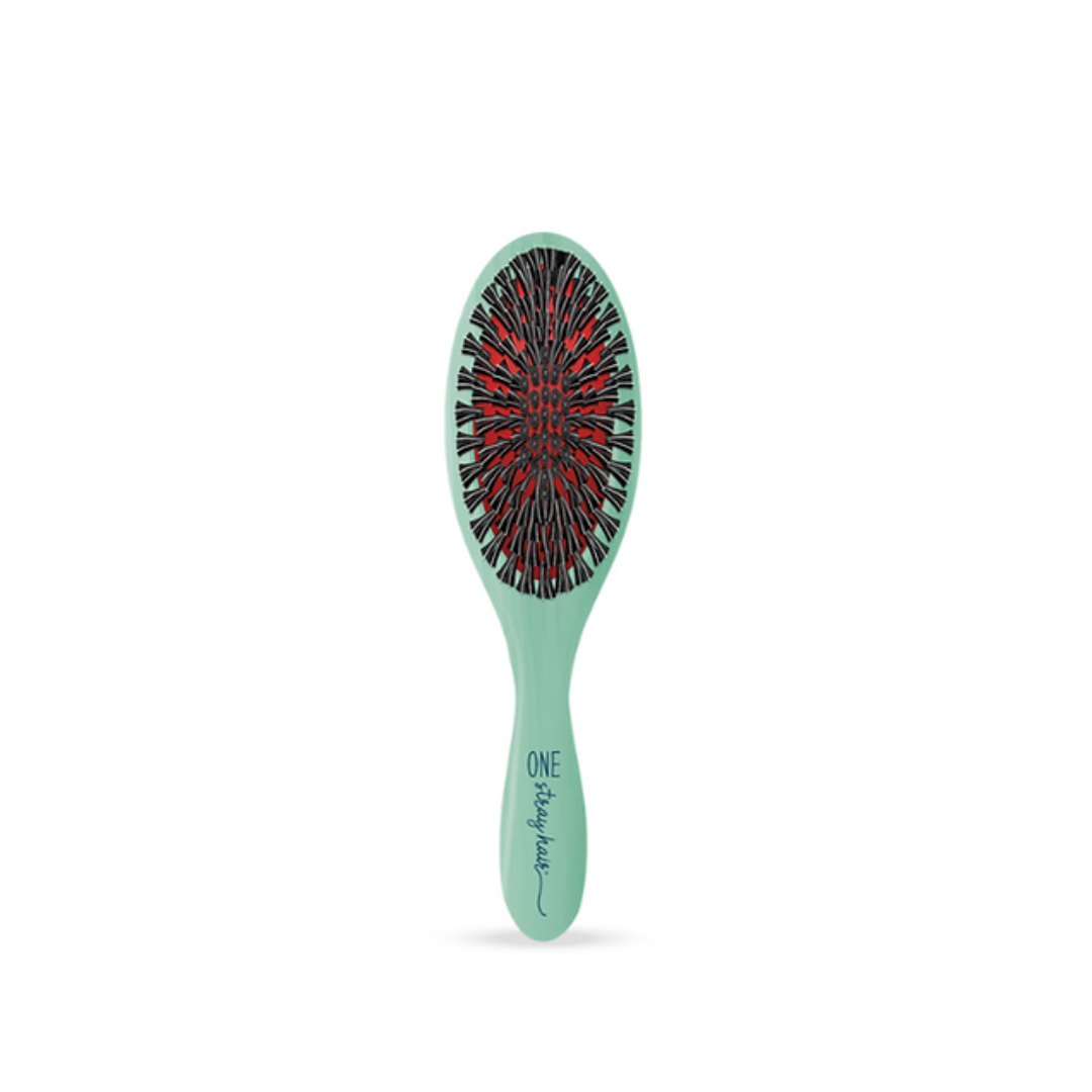One Stray Hair Sea Glass Oval Boar Bristle Brush with Nylon Pins