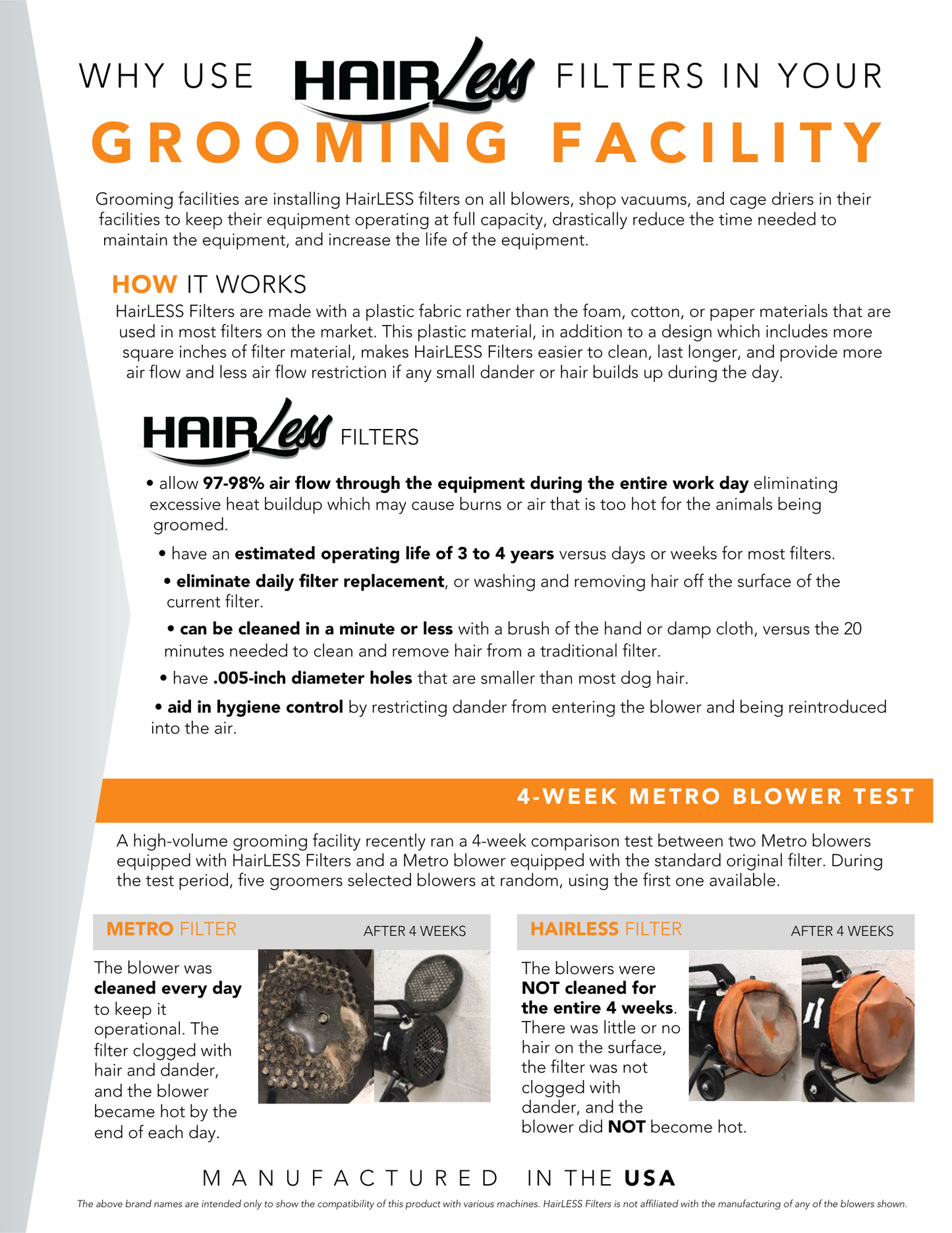 HairLess Filters for Dog Grooming Dryers/Blowers