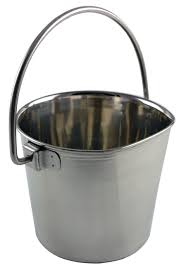 Stainless Steel Flat Side Feeding Bucket