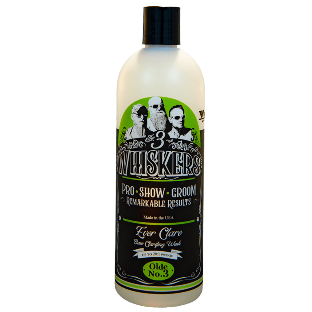 3 Whiskers Ever Clare Clarifying Shampoo for deep cleaning and restoring your pet’s coat to natural brilliance.