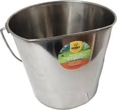 Stainless Steel Flat Side Feeding Bucket