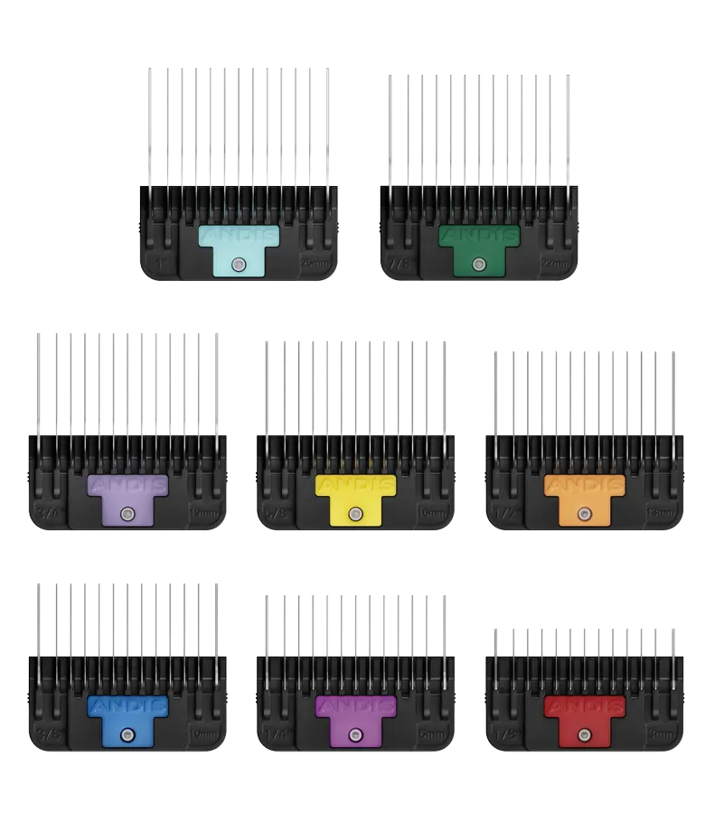 Andis wide blade clip-on metal comb set