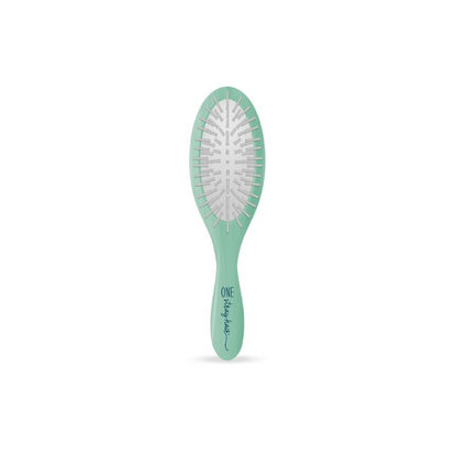 One Stray Hair Sea Glass Oval Metal Pin Brush