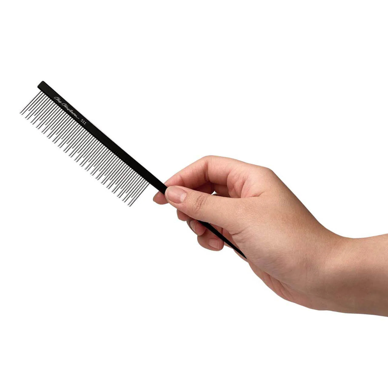 Chris Christensen Buttercomb 7" Black Dual Tooth Parting Comb #511 or 7" Purple Fine Tooth Parting Comb #510