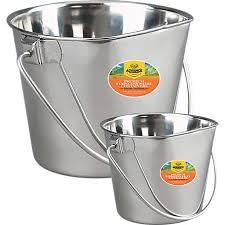 Stainless Steel Flat Side Feeding Bucket